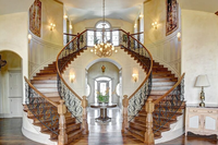 Escalier intérieur de luxe CBMmart avec éclairage LED, escalier en bois de chêne préfabriqué de qualité supérieure, escalier incurvé classique, escalier circulaire pour loft
