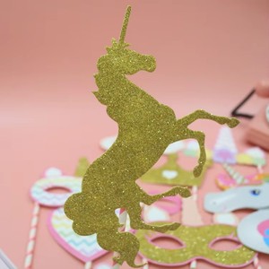 Accessoires de fête sur le thème de la <span class=keywords><strong>licorne</strong></span>, ensemble d'accessoires photo <span class=keywords><strong>licorne</strong></span>, sac OPP, décoration de fête, fournitures pour événements CMYK - Product Image 6