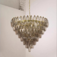 JYLIGHTING Lustre suspendu personnalisé sur mesure pour hôtel, style français Murano, en fer et verre prismatique, pour toute la maison
