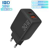 Chargeur rapide USB-C double port 30W PD 3.0 QC 3.0 PPS avec SCP pour ordinateurs portables et téléphones mobiles CE FCC ROHS