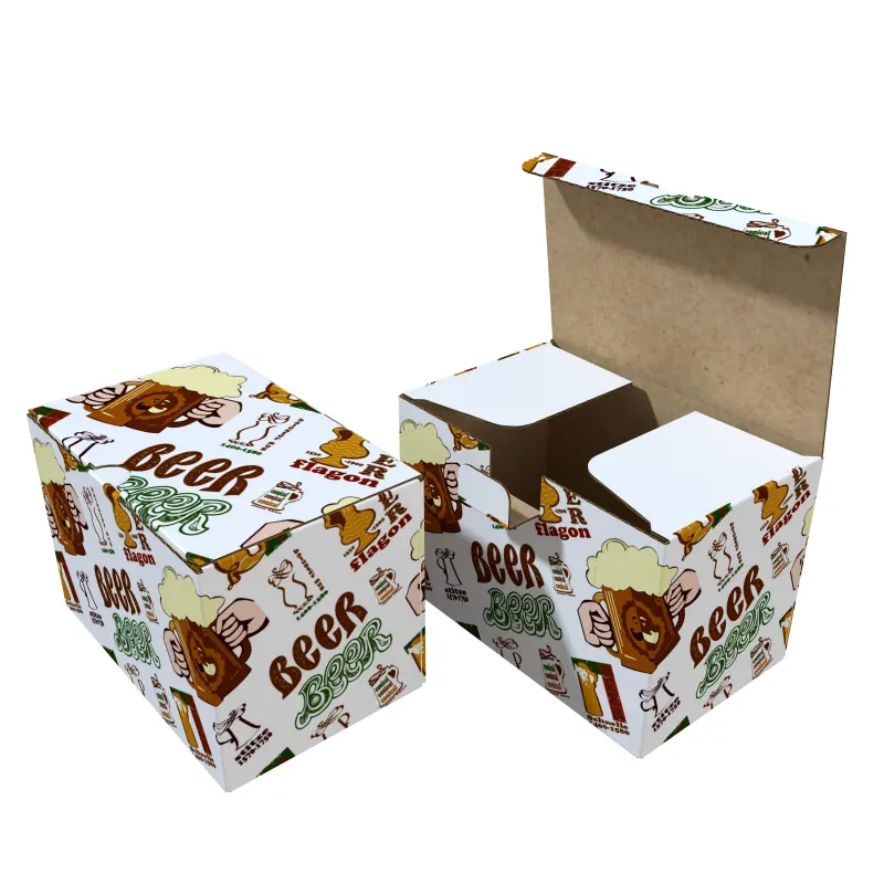 Caja de embalaje de cerveza/bebida/jugo reciclable mejor precio caja de cerveza de vino corrugado de buena calidad caja de papel personalizada para botella de bebida