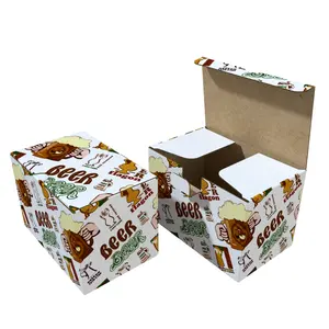 Recyclable Beer/Drink/Juice Packaging Box Best Price Good Quality Corrugated Wine Beer Box Custom Paper Box for Beverage Bottle