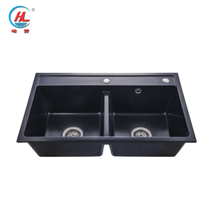 キッチンシンク80x47ダブルボウル黒石キッチンシンク高性能 - Product Image 1