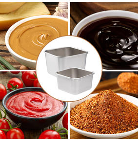 Mini-récipient carré en acier inoxydable de 60 ml, <span class=keywords><strong>portable</strong></span>, pour salade ou sauce, avec couvercle en silicone - Product Image 5