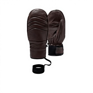 Gants de sport en cuir pour l'extérieur, hiver, intérieur polaire, pour hommes et femmes, épaissis, coupe-vent et résistants à l'eau, chauds et coupe-vent pour le ski - Product Image 1