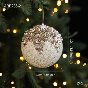 Adornos Navideños con Textura, Bolas de Navidad de 10 cm con Brillantina, Lentejuelas y Pedrería, Decoraciones Navideñas de Espuma para Árboles de Navidad - Product Image 5