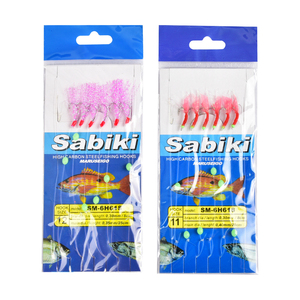 Palmer 6 <span class=keywords><strong>Hooks</strong></span> sabiki RIGS nước mặn câu cá sáng sabiki móc với da cá thật hoặc lông đầy màu sắc bán buôn - Product Image 5