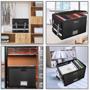 US Warehouse in Stock Fireproof Document <b>Box</b> with Lock and Zipper Lid Collapsible <b>File</b> Storage Organizer Office Organizer - Product Image 5