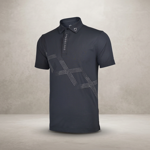 เสื้อยืดกอล์ฟผู้ชายคุณภาพพรีเมียมทรงโอเวอร์ไซส์ มีกระเป๋าหน้า แบบคาร์โก้ สั่งทำได้ พิมพ์โลโก้ดิจิตอล OEM มองเห็นได้ชัดเจน ผ้าถักยืดได้ 4 ทิศทาง - Product Image 2