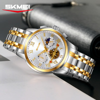Montre pour homme de luxe avec logo personnalisé OEM, étiquette privée, étanche 3ATM, aiguilles luminescentes, mouvement japonais, boîtier doré, Montre Pour Hommes