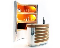 Table de bar haut de gamme en acier inoxydable de style loft pour hôtel, appartement, salon, villas