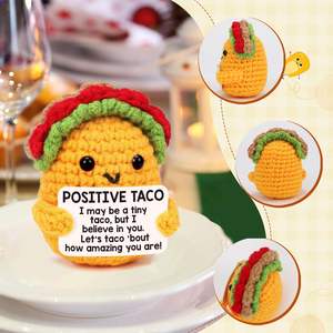 Mini taco positivo emoción inspirado pepinillo pato patata hecho a mano lindo escritorio decoración ganchillo animales para papá cumpleaños regalo <span class=keywords><strong>de</strong></span> Navidad - Product Image 2