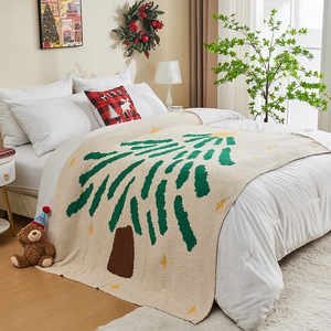 <span class=keywords><strong>Manta</strong></span> de poliéster con diseño de árbol de Navidad, suave y acogedora, para decoración navideña, lavable a máquina, para sofá, pedidos al por mayor - Product Image 4