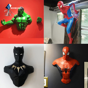 Esculturas montadas en la pared de personajes de anime modernos y dinámicos Artesanía artística de fibra de vidrio y resina con técnica de pintura - Product Image 5