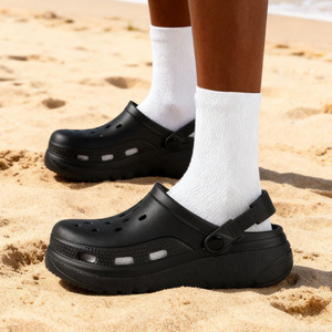 Zuecos de Plataforma Ligeros para Mujer, Sandalias Blancas Transpirables de EVA con Tacón Plano de 3 cm, para Usar en la Playa en Verano - Product Image 3