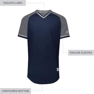 เสื้อกีฬาเบสบอลคอวีคลาสสิกของผู้ชายกีฬาออกแบบได้ตามต้องการสไตล์วินเทจ Dri-Power ความชื้น-wicking ซอฟต์บอลสวมทอร์โตชื่อทีม - Product Image 6