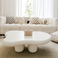Table basse moderne pour petit appartement, couleur crème, design style nuage, table d'appoint pour salon, meubles de maison