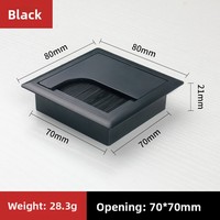 Couverture de boîte en plastique épaisse, lavable, réutilisable et amovible avec brosse pour bureaux et tables de réunion, design à trous carrés