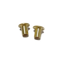 Rivet semi-tubulaire en laiton ST-0095 certifié ISO 9001, tête bombée, finition brillante pour applications en maroquinerie, service OEM ODM