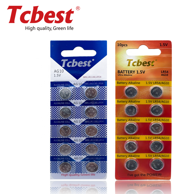 Super Quality 1.5V LR54/189/L1130 AG10 Button Alkaline Battery for Electronic Watches