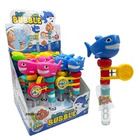 En gros, Jouet d'extérieur 2 en 1 : Tambour à bulles manuel en forme de requin et bâton à bulles musical pour l'aventure en mer