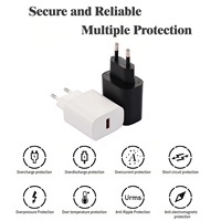Cargador de pared USB de 18W Adaptador de corriente USB con enchufe QC3.0 EU para cargador rápido de iPhone