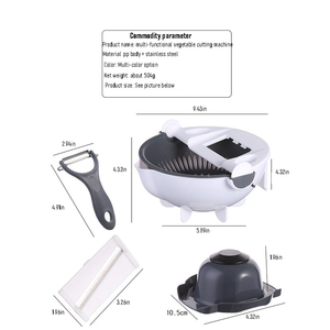 Multifunctional Kitchen Veggie Fruit <strong>Shredder</strong> Grater <strong>Slicer</strong> Rotate 9 in 1 <strong>Manual</strong> Vegetable Cutter With Drain Basket - Product Image 5
