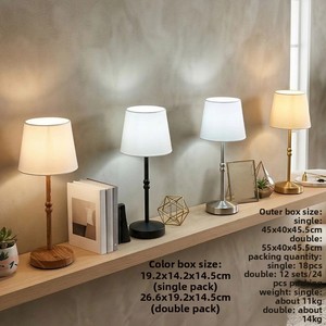 Lampe de table classique de style européen, nordique, moderne et luxueuse, LED, rechargeable par contact, <span class=keywords><strong>abat</strong></span>-<span class=keywords><strong>jour</strong></span> en tissu, modèle haut de gamme sans fil - Product Image 5