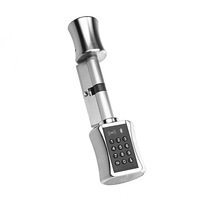 Cylindre de serrure de porte intelligent en alliage d'aluminium, déverrouillage électronique par clé/carte/code, contrôle par application Tuya, capacité de 100 empreintes digitales, pour porte de 35-110 mm