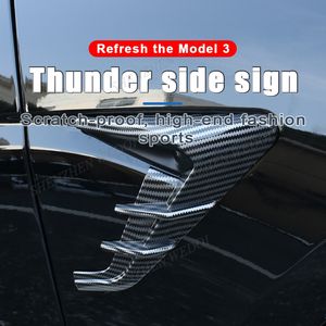 Penutup pelindung kamera, <span class=keywords><strong>2</strong></span> buah untuk Tesla Model <span class=keywords><strong>3</strong></span> Model Y sisi indikator kamera ABS serat karbon dekorasi modifikasi aksesoris mobil - Product Image 2