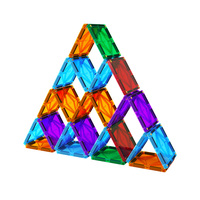 Ensemble de tuiles de construction magnétiques colorées, jouet éducatif 3D STEM pour enfants, vente en gros OEM, ABS sûr, certifié ASTM EN71 CPC, à partir de 3 ans