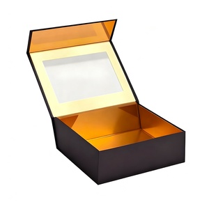 Custom Luxury Magnetic <b>Black</b> Sponge Lined Rigid Gift <b>Box</b> with Handmade Satin Interior Packaging Unique Premium Gift <b>Box</b> - Product Image 3