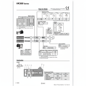 Pièces pneumatiques VK332W-5GS-M5-F d'électrovanne pneumatique SMC - Product Image 1