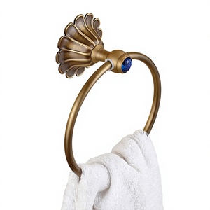 Antique Brass Towel Holder For Bathroom Accessories Vintage Style Wall Mount Towel Ring Eco Friendly Durable & <b>Rust</b> Resistance - Product Image 1