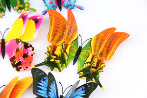 Stile moderno 3D IN PVC Colorato Autoadesivo Della Parete Della Farfalla A Doppio Strato del Frigorifero Della Farfalla Della Decalcomania Della Parete di Festa di Compleanno Decor <span class=keywords><strong>Farfalle</strong></span> - Product Image 2