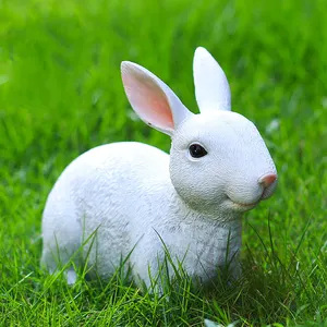 厂家批发复活节大白兔摆件户外花园装饰节日礼品树脂工艺品