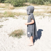 Serviette à capuche pour enfants, serviette de bain, piscine, peignoir en coton pour garçons et filles