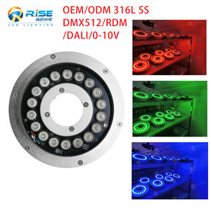 Светодиодный подводный светильник RISE 316L из нержавеющей стали, 54W/72W RGB/RGBW, 24V, 4-в-1, IP68, водонепроницаемый, для фонтанов и бассейнов - Product Image 2