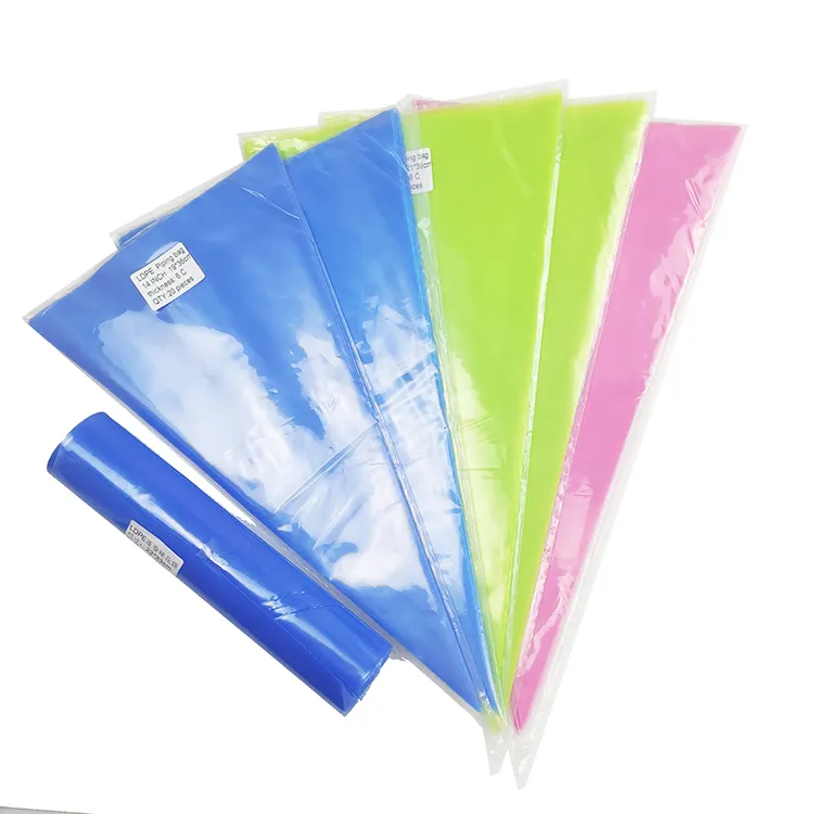 Custom Printed 20 Pcs Disposable Biodegradable Extra Thick Plastic Cake Decorating Icing Pastry Kit Bag Set Piping Bags