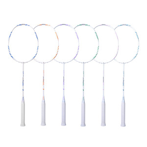 Raquette de badminton 5U Amateur Junior Collège Entièrement en carbone One Shot 25-28 Lbs Dureté modérée Poignée G5 Carbone ultra-léger - Product Image 1