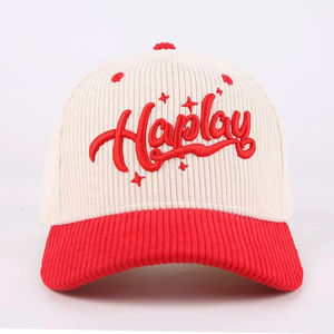 Casquettes de baseball de haute qualité pour hommes et femmes chapeau brodé en gros casquette de baseball vintage en velours côtelé bicolore - Product Image 4