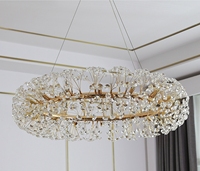 Lustre moderne pissenlit ciel étoilé lustre en cristal de luxe chambre nordique créatif fleur suspension