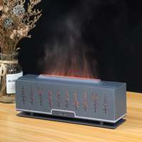 Nouveau design, humidificateur ultrasonique à flamme parfumée, télécommande, diffuseur d'huiles essentielles, humidificateur d'air à brume froide pour la maison