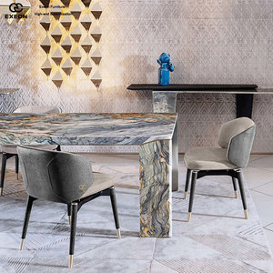 Últimos 26 Modelos de <span class=keywords><strong>Sillas</strong></span> de Comedor de Terciopelo de Lujo Italiano de Alta Gama para Villas, Diseño de Muebles con Cojines Suaves para Conjuntos de Comedor - Product Image 1