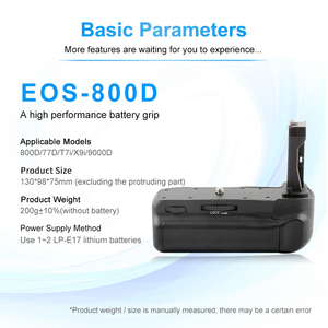 ด้ามจับแบตเตอรี่ RingTeam <span class=keywords><strong>EOS</strong></span>-<span class=keywords><strong>800D</strong></span> รองรับแบตเตอรี่ LP-E17 ได้ 2 ก้อน ด้ามจับแบตเตอรี่แนวตั้งสำหรับกล้อง Canon <span class=keywords><strong>EOS</strong></span> <span class=keywords><strong>800D</strong></span> 77D T7i 9000D - Product Image 5