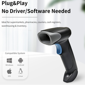 Lecteur de codes-barres QR USB portable HC-718B, lecteur automatique de codes-barres 1D/2D pour magasin, supermarché, entrepôt, stock, garantie 1 an - Product Image 5