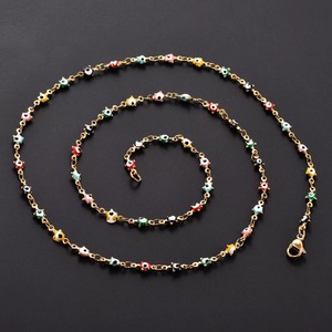 Collana a Catena con Ciondolo a Stella a Cinque Punte e Occhio <span class=keywords><strong>Turco</strong></span> da 4,5 mm in Acciaio Inossidabile per Donna, Girocollo Impermeabile, Accessori Gioielli in Metallo - Product Image 6