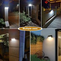 Lampe murale solaire LED en aluminium moderne pour jardin, étanche IP65, température de couleur 3500K/6000K, extérieur, contrôle par capteur de lumière réglable