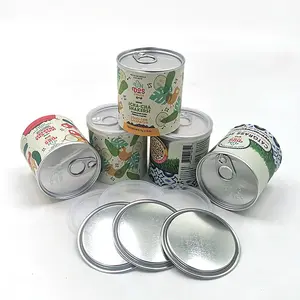 Factory Direct Sale Food Grade Paper Easy Open pop top paper Cans airtight cardboard canister for Almonds nut