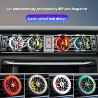Diffuseur de parfum pour voiture en plastique, nouveau design, en forme de moyeu de roue, rotatif, créatif et tendance, pour la décoration des pneus